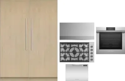 6 Piece Package Includes Refrigerator, Freezer, Cooktop, Wall Oven, Hood And Dishwasher